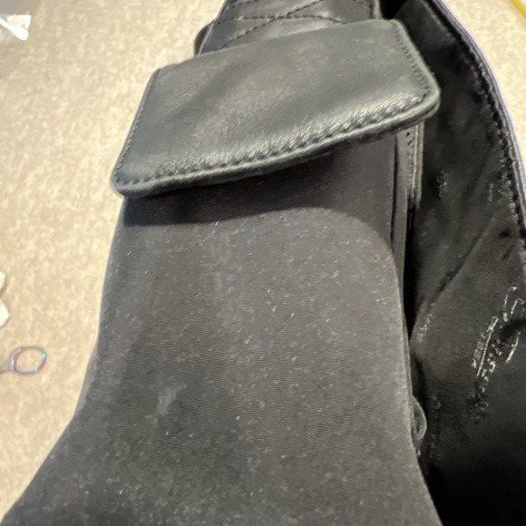 Vtg FOSSIL Leather Crossbody Messenger Flap Bag Black Laptop Business Career Y2K - Picture 14 of 14